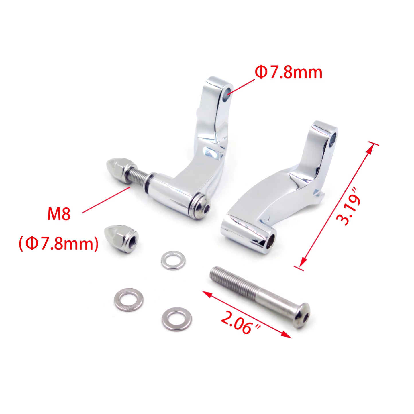 Free Shipping Chrome Mirror Relocation Extension Adapter Kit For Harley Davidson Heritage FLSTC FXCWC Super Glide FXDC Wide