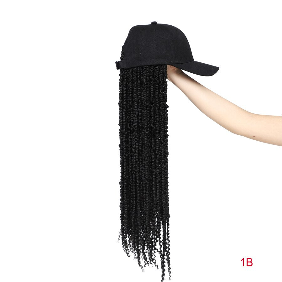 TOMO Baseball Wig Cap With Passion Twist Hair Adjustable Cap Synthetic Hair Extensions Fashion Baseball Hat Wig For Black Women