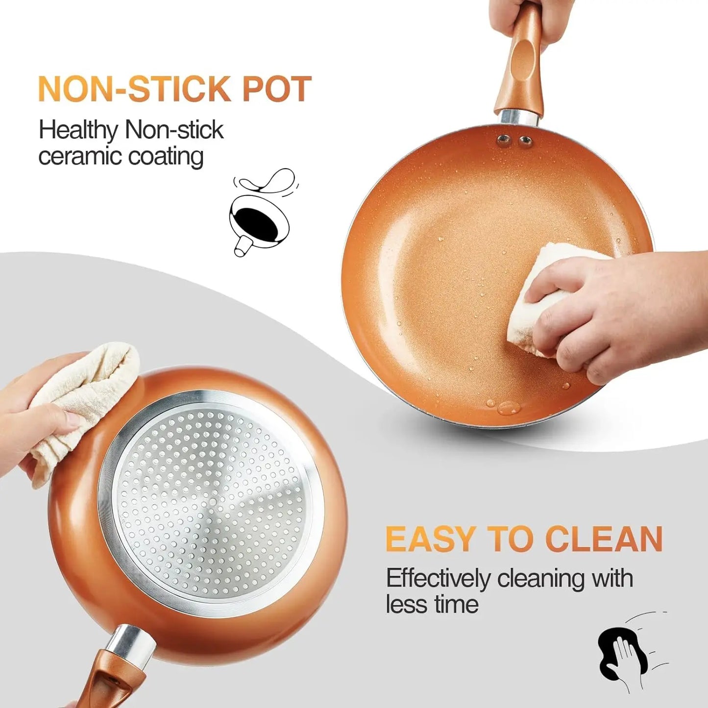 Pots and Pans Set Ultra Nonstick, Pre-Installed 11pcs