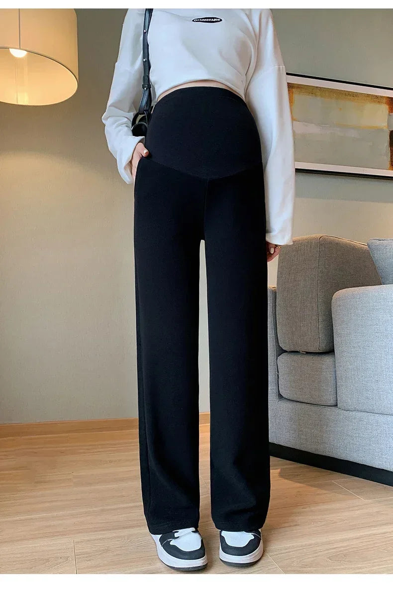 Maternity Long Straight Pants Wide Leg