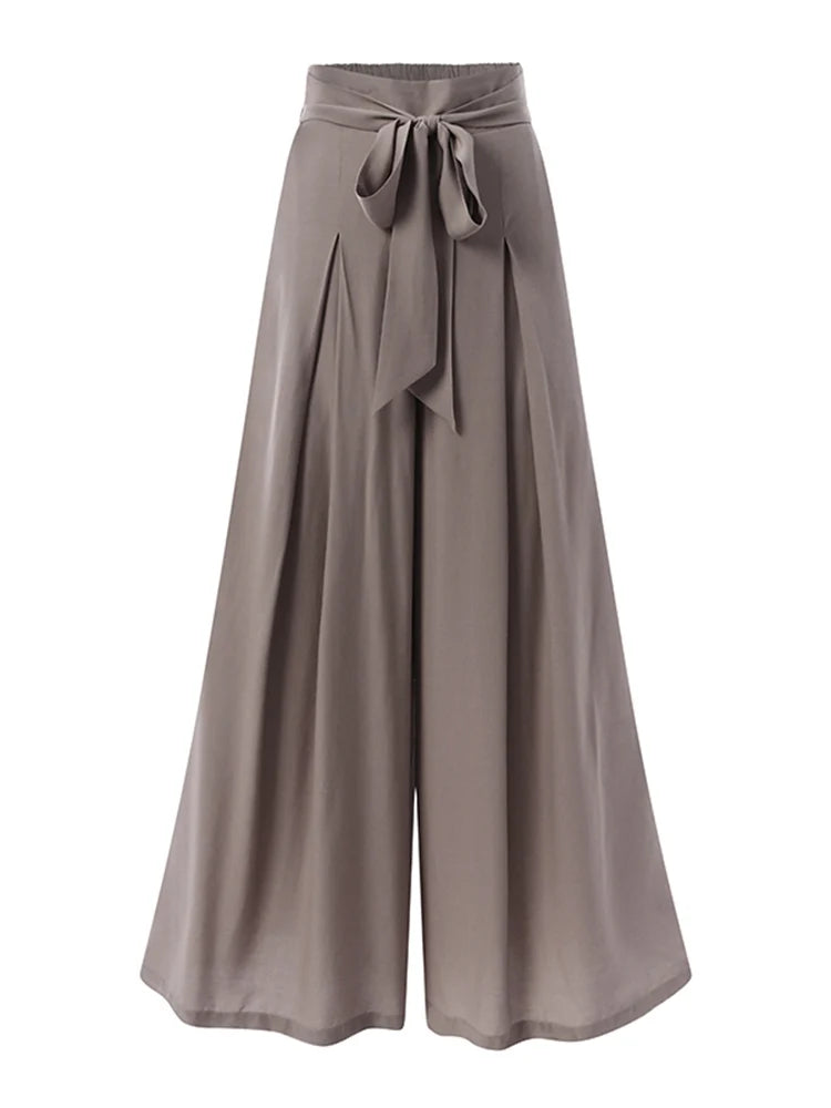 Elegant High Waist Solid Trousers ZANZEA Fashion