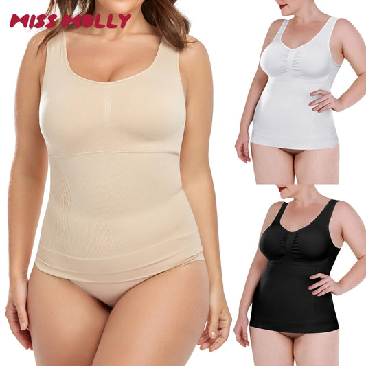 Built-In Bra Shapewear Women Tank Top Tummy Control