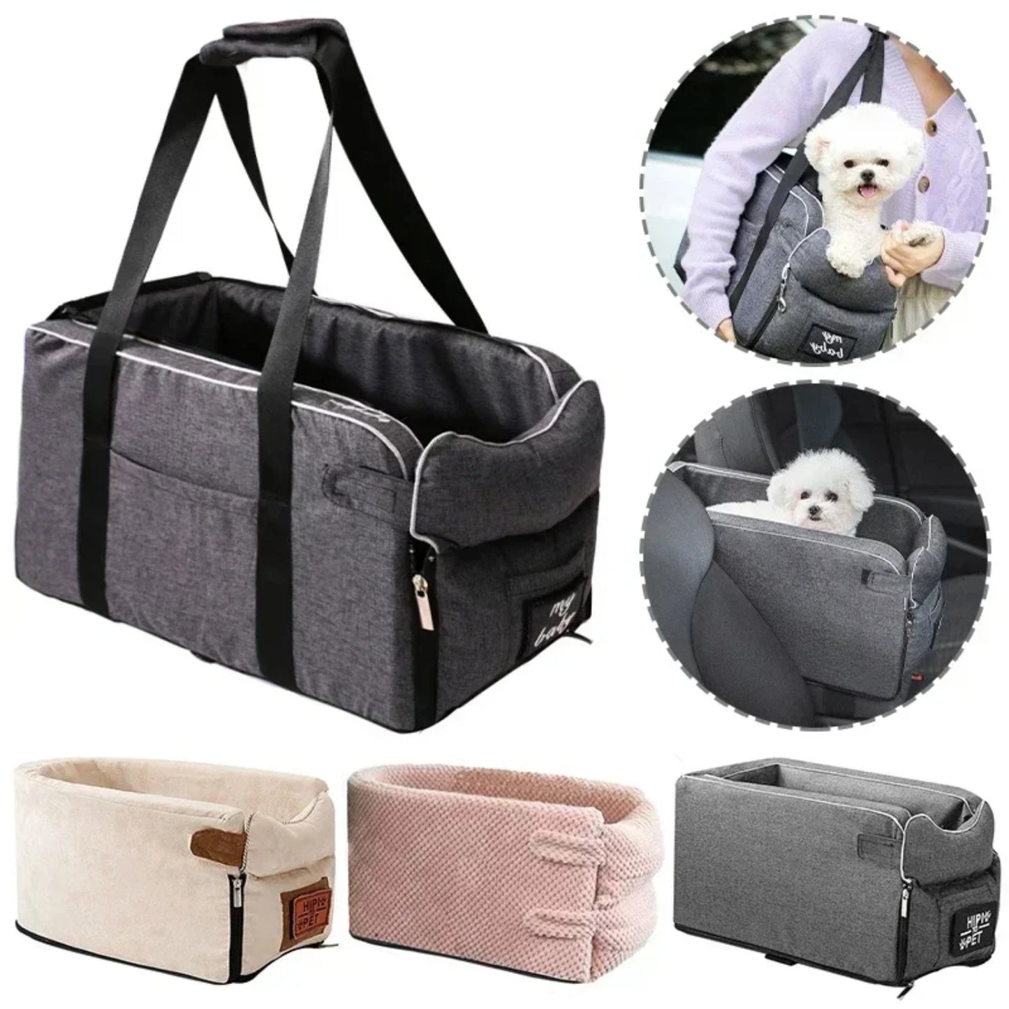 Large Portable Pet Safety Travel Bag Carrier Bed Seat