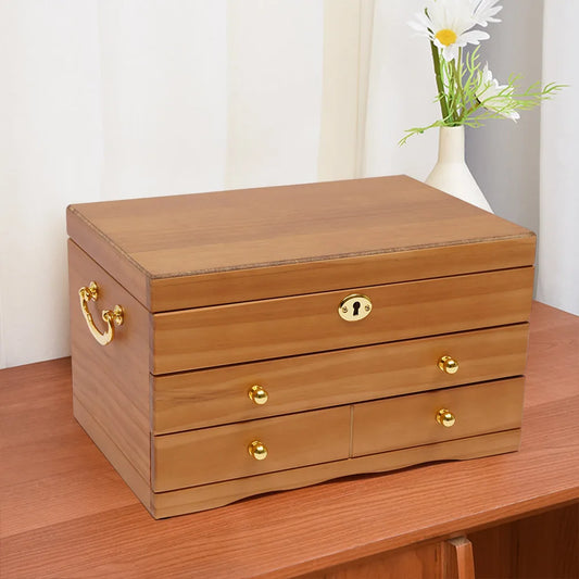 3 Layers Wooden Jewelry Storage Box