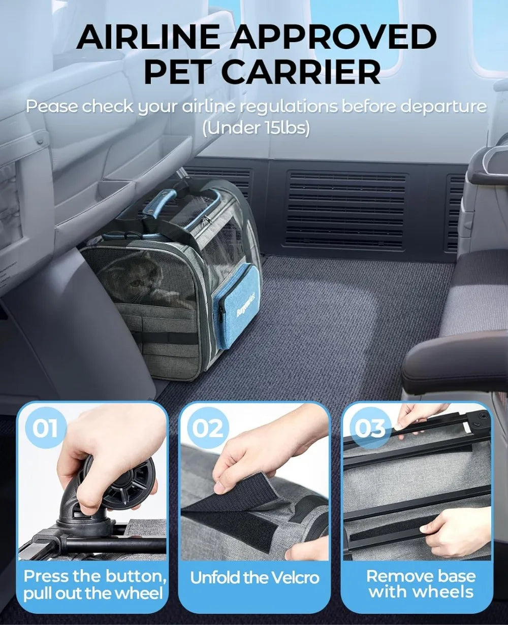 Carrier with Wheels Airline-approved Pet Carrier