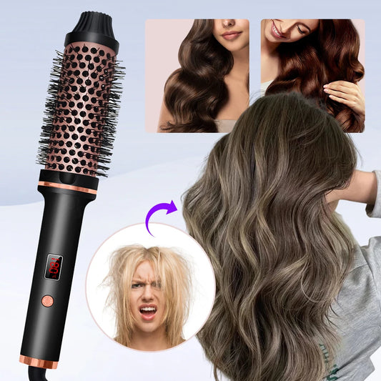 Curling Iron Brush Heated  5 Temperature Setting