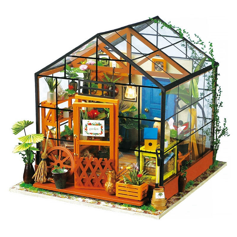 Robotime DIY House with Furniture Adult Doll House Miniature Dollhouse Wooden Kits Assemble