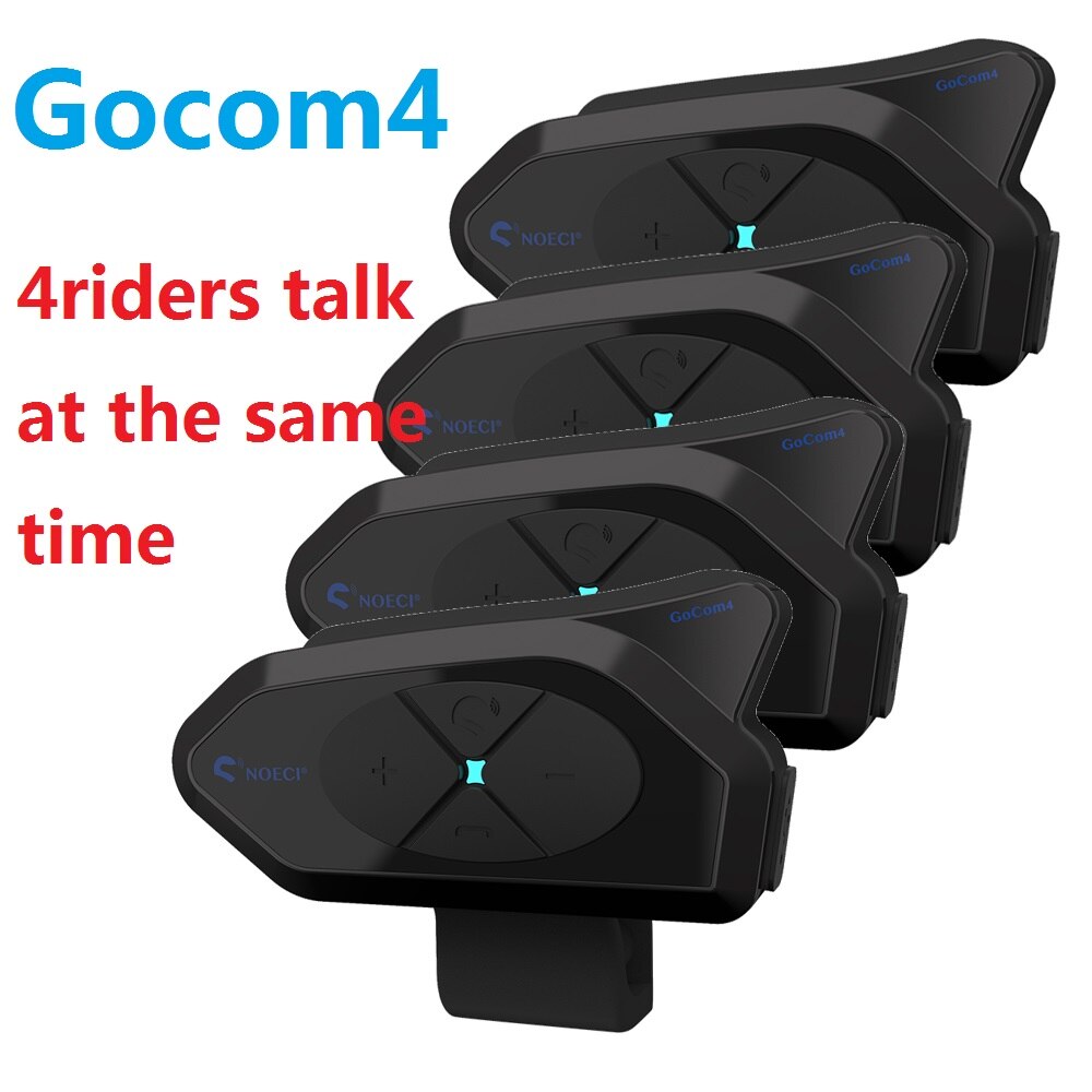 GOCOM4 Motorcycle Bluetooth Intercom Helmet Communicator Headset FM Ridao Interphone Intercomunicador for 4 Riders PK V4 PLUS