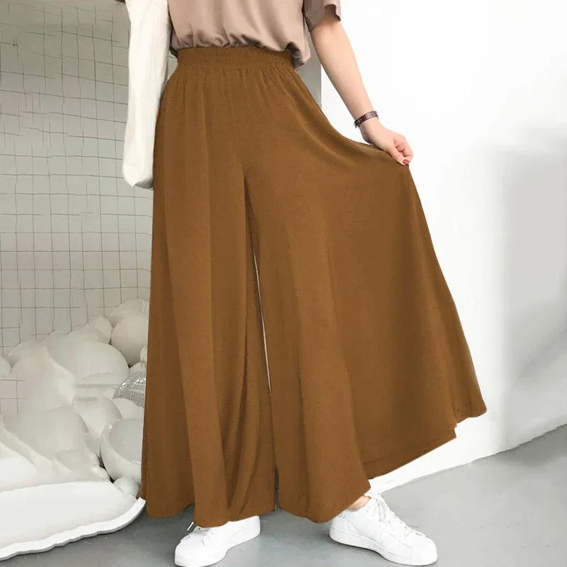 Spring And Summer Women's Plus Size Wide Leg Pants Cotton Linen