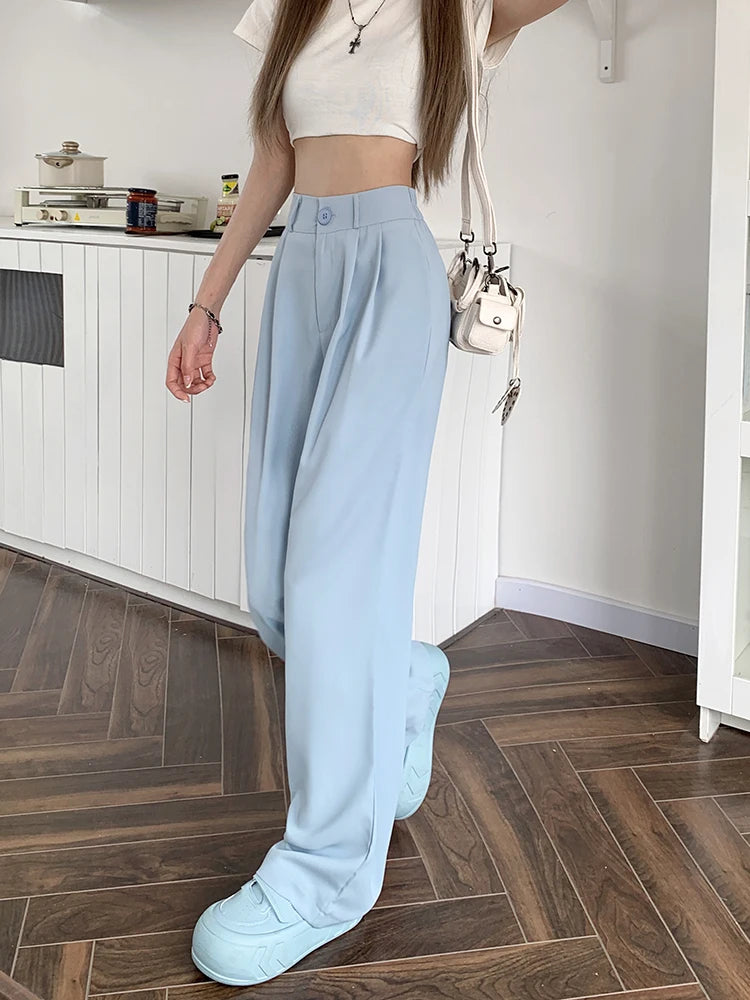 Suit Pants Elastic Waist Slimming Casual