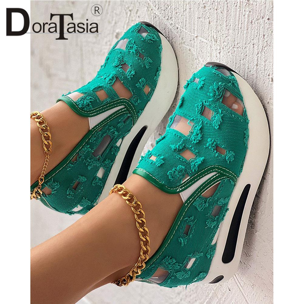 Big Size 42 women's Spring Summer Sneakers Fashion Hollow Platform Increasing High Heels  Flats Casual Autumn Woman Shoes - DJVWellnessandPets