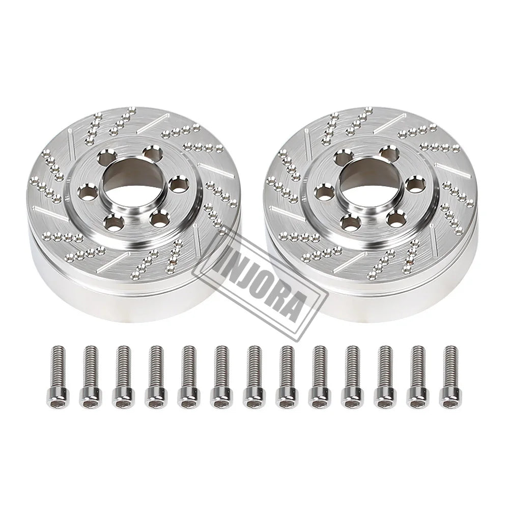 INJORA 2PCS/4PCS Brass Brake Disc Weights Silver Anodized for 1.9 2.2inch Wheel TRX4 TRX6 Axial SCX10 90046 AXI03007