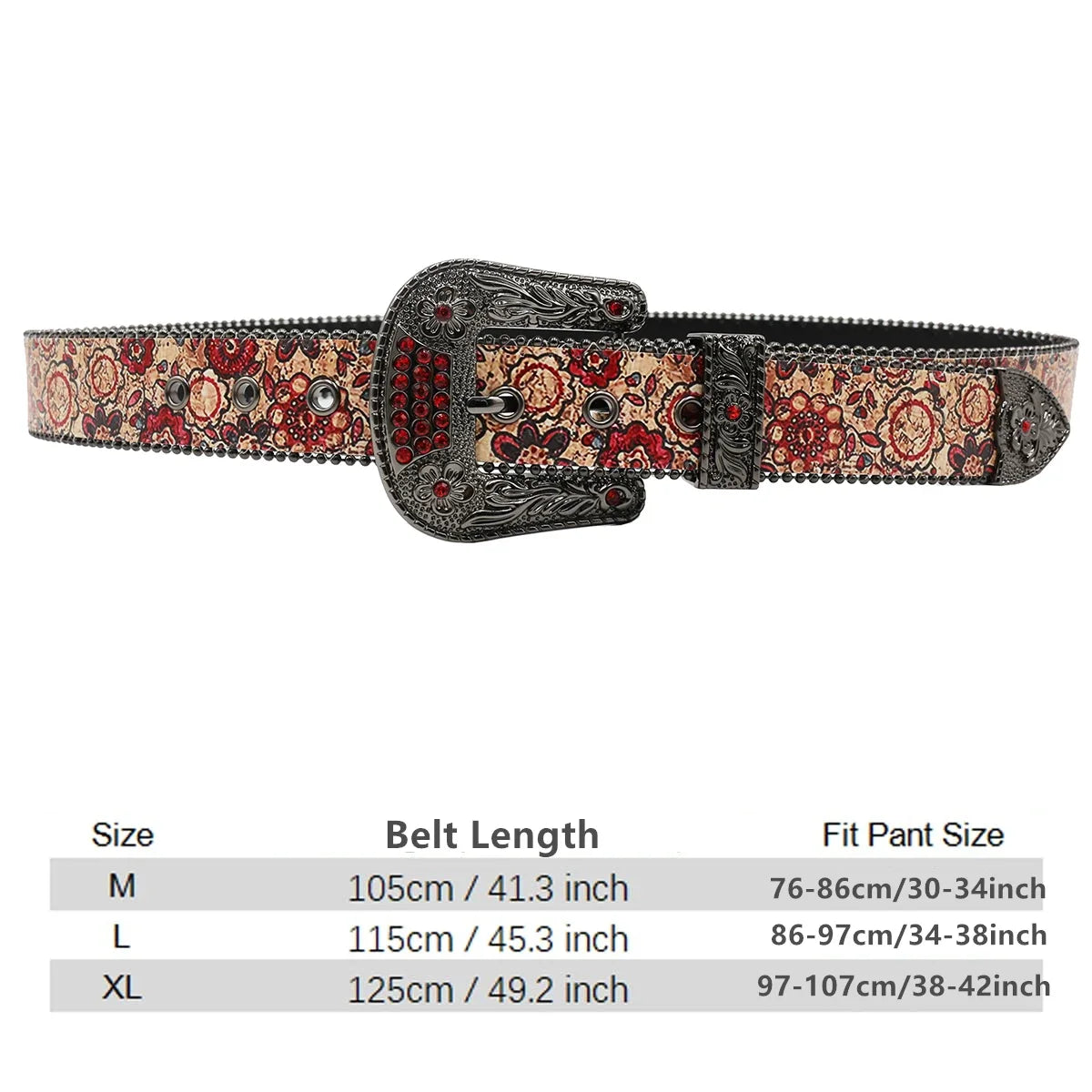 Belt Shiny Red Rhinestone