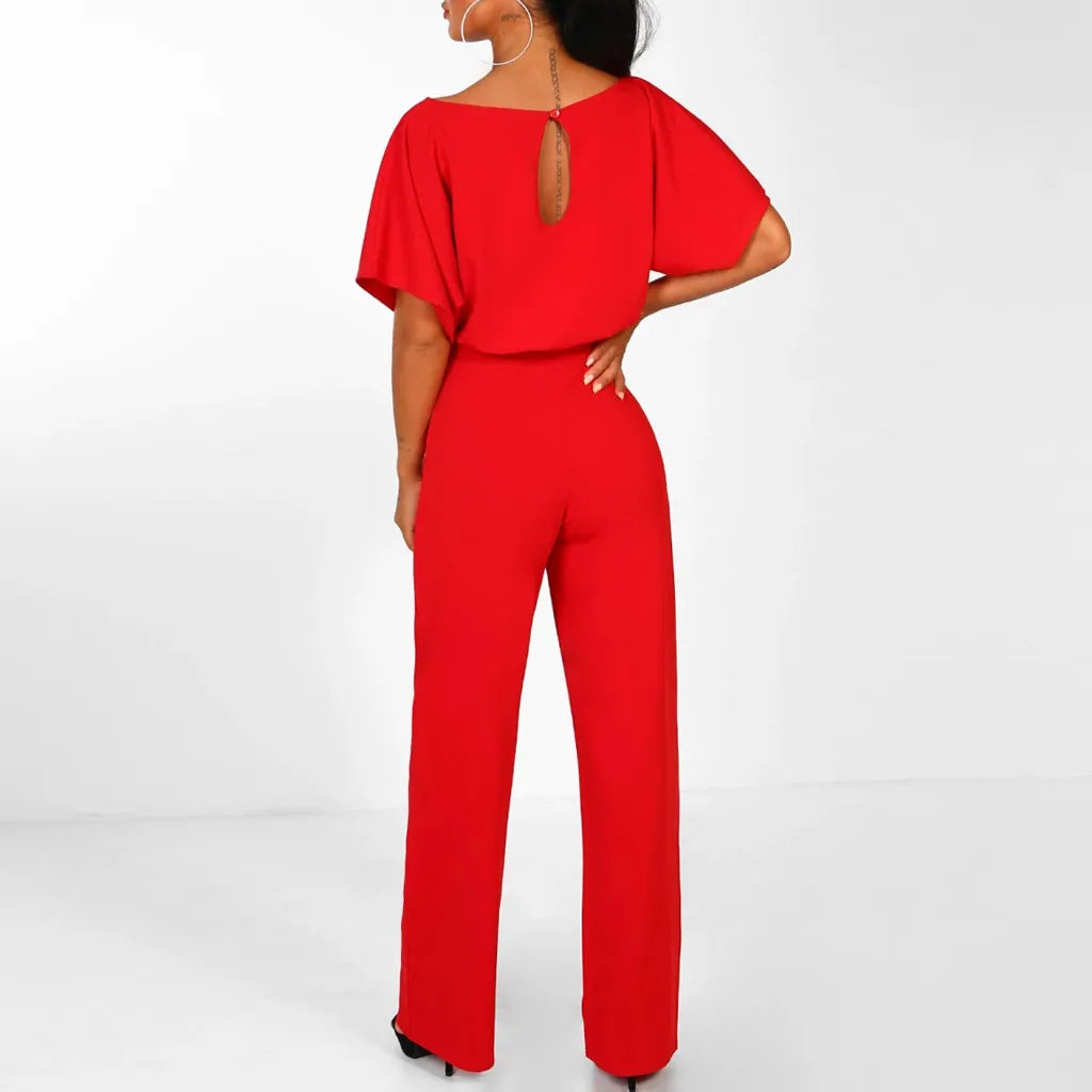 Women Summer Jumpsuit Short Sleeve