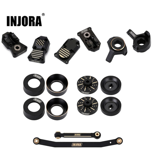 INJORA Heavy Black Coating Brass Counterweight Steering Knuckles Wheel Hex For 1/24 RC Crawler Car Axial SCX24 Upgrade Parts