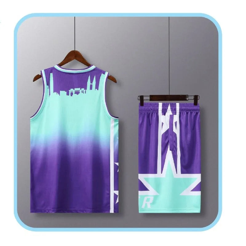 Adults Basketball Sets Sleeveless Sports Shirts Printed Customizable Breathable Team Uniform Basketball Training Accessory