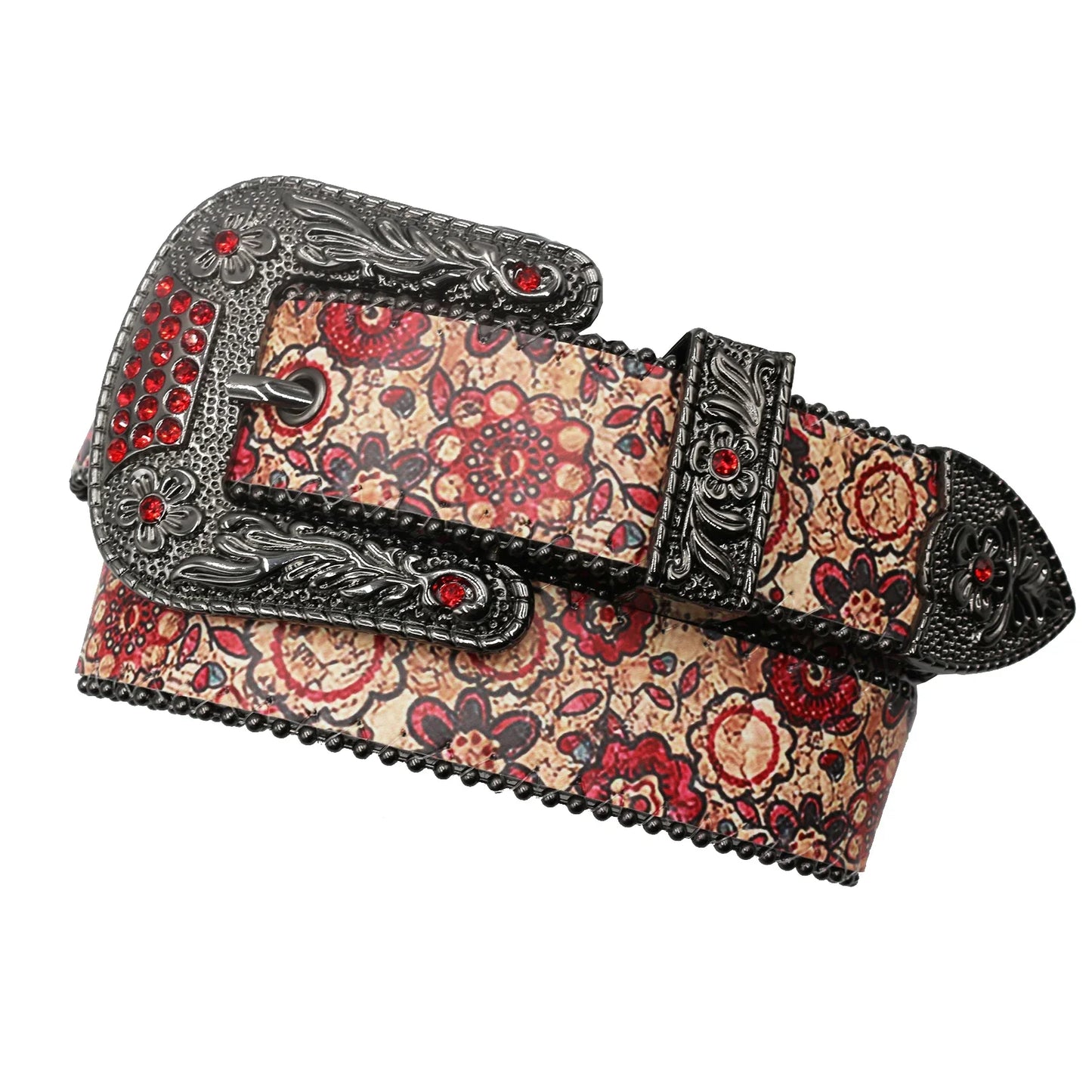 Belt Shiny Red Rhinestone