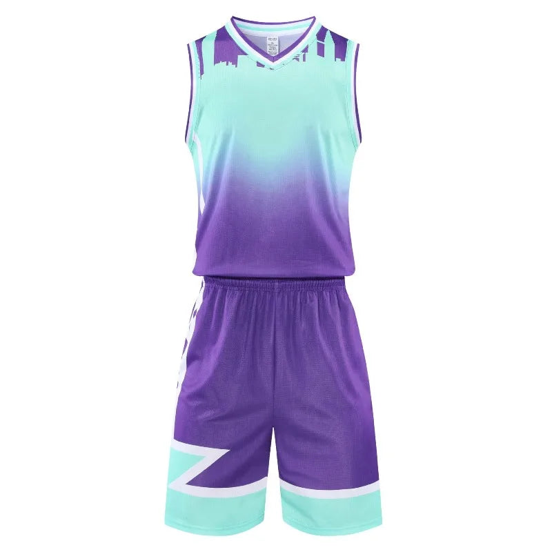 Adults Basketball Sets Sleeveless Sports Shirts Printed Customizable Breathable Team Uniform Basketball Training Accessory