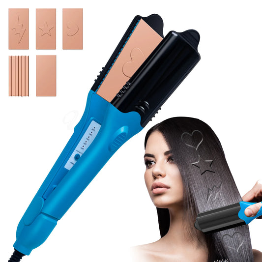 Straightener 3D Image Hair Imprinting Iron with 5 Different Plates