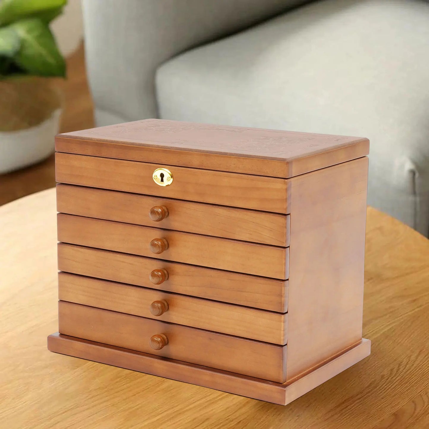 Wooden Gift Storage Box Jewelry Cabinet