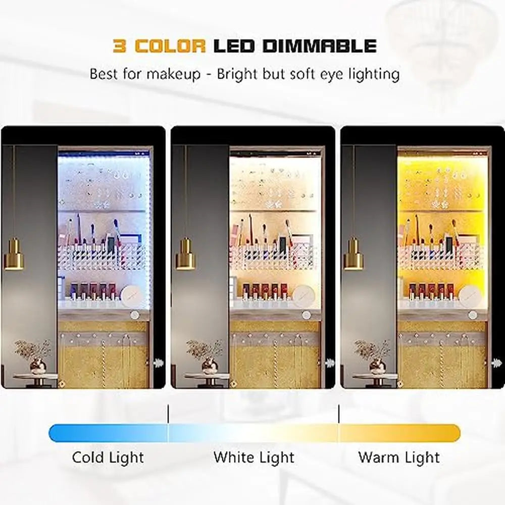 360° Rotating LED Jewelry Armoire Full Length Mirror