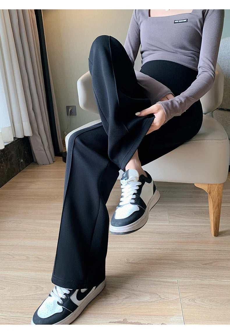 Maternity Long Straight Pants Wide Leg