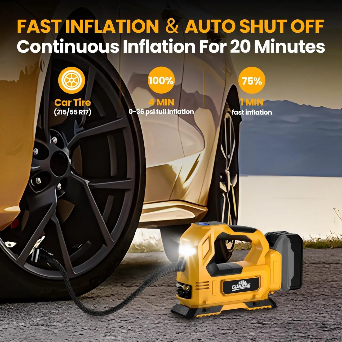 Cordless Tire Inflator Air Compressor for DeWalt 20V