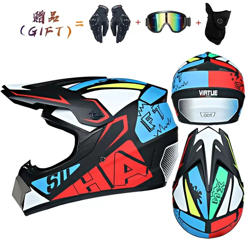 Send 3 pieces gift motorcycle helmet man children off-road helmet bike downhill AM DH cross helmet capacete motocross casco