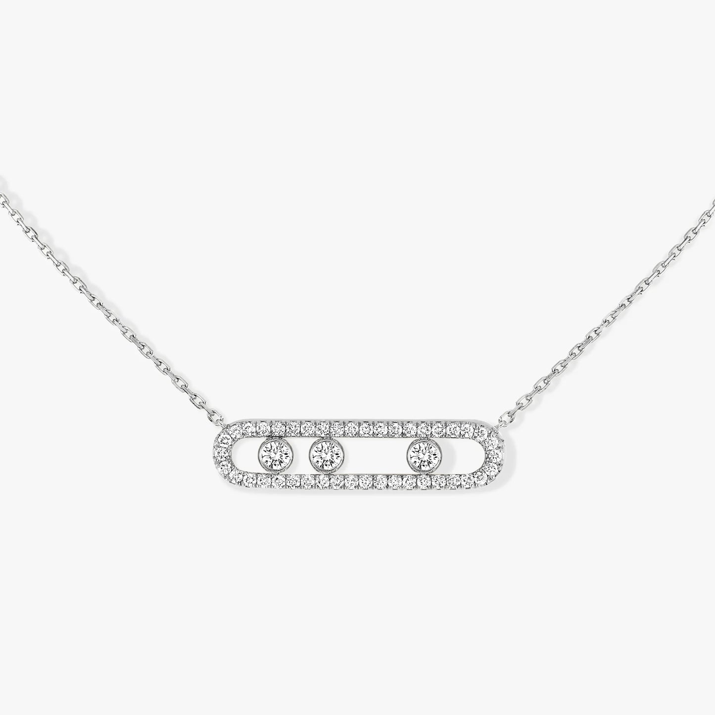 Classic Mess Three Diamond Mobile Necklace S925 Sterling Silver Necklaces for Women Fashion High Quality Gift Free Shipping