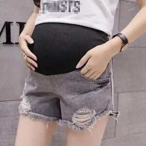 New pregnant women summer clothes ripped jeans shorts summer pregnant women loose shorts 2022 mommy maternity pants