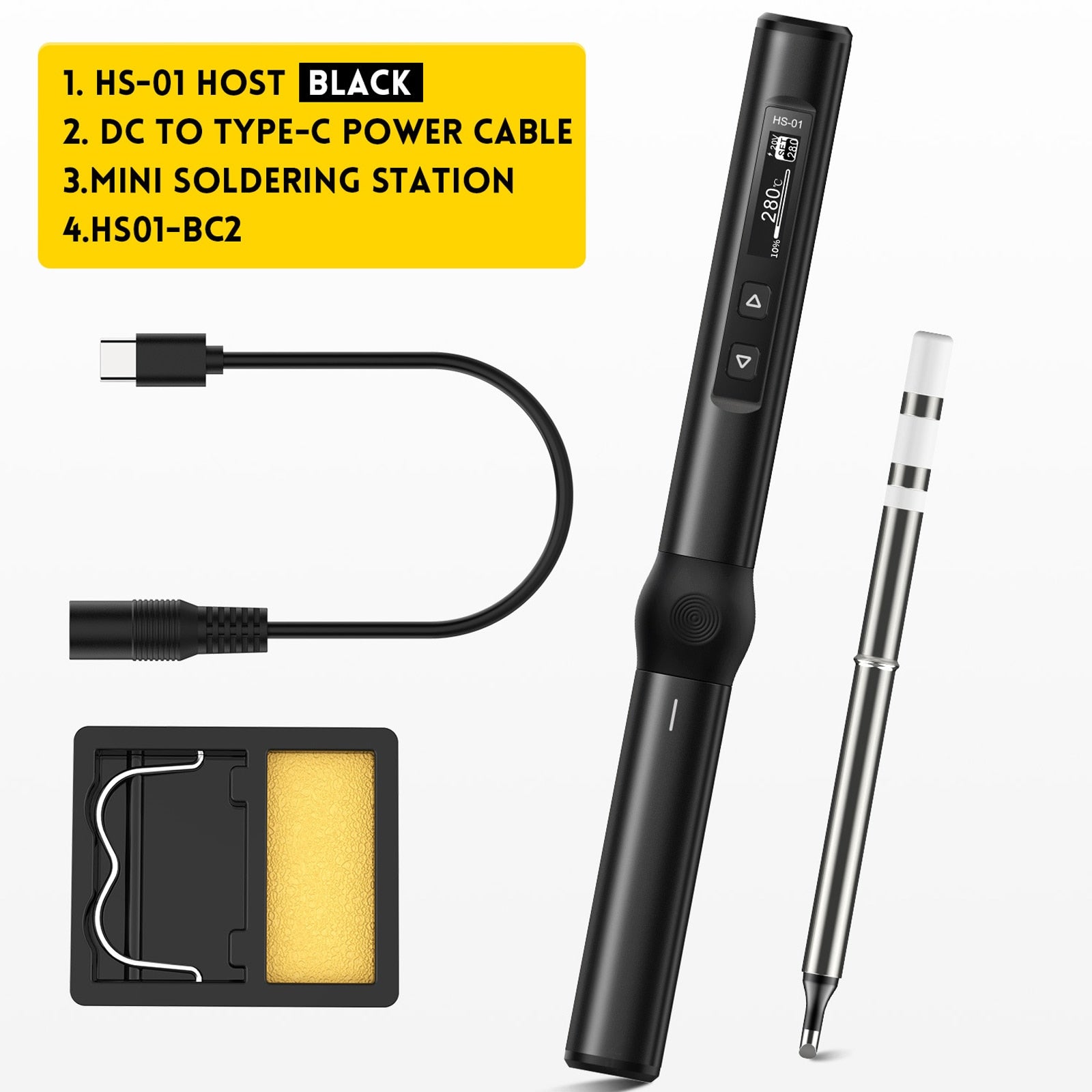 FNIRSI HS-01 Smart Electric Soldering Iron PD Adjustable Constant Temperature Fast Heat Portable Soldering Iron Station Kit 65W - DJVWellnessandPets