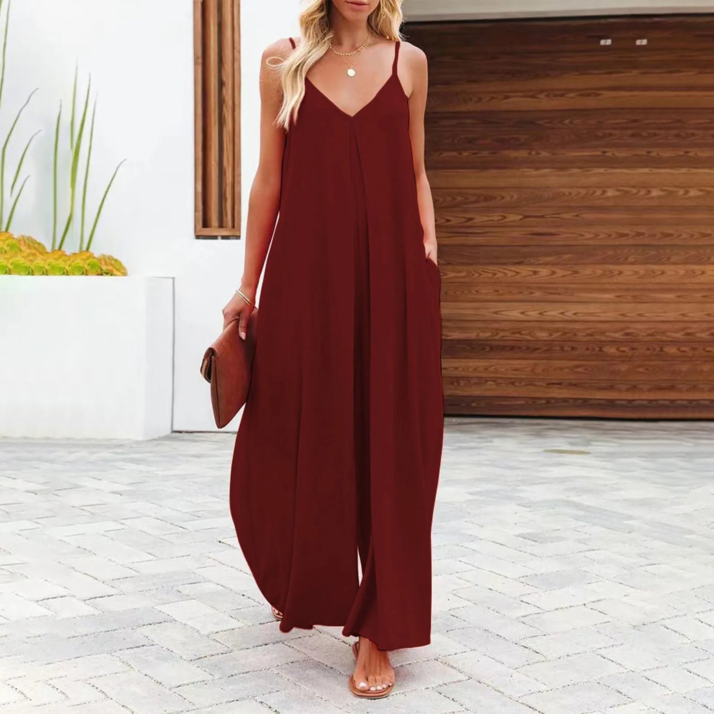 Sleeveless Suspenders Jumpsuit