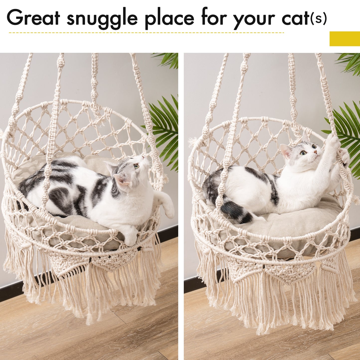 Mewoofun Handwoven Cat Window Perch Bed Indoor/Outdoor Hammock for Cats - Sleep, Climb, and Play  Cozy Pet Bed Fast US Shipping