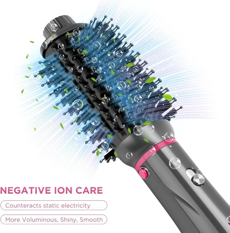 4 in 1 Hot Air Brush, Negative Ion Detachable Hair Dryer & Styler