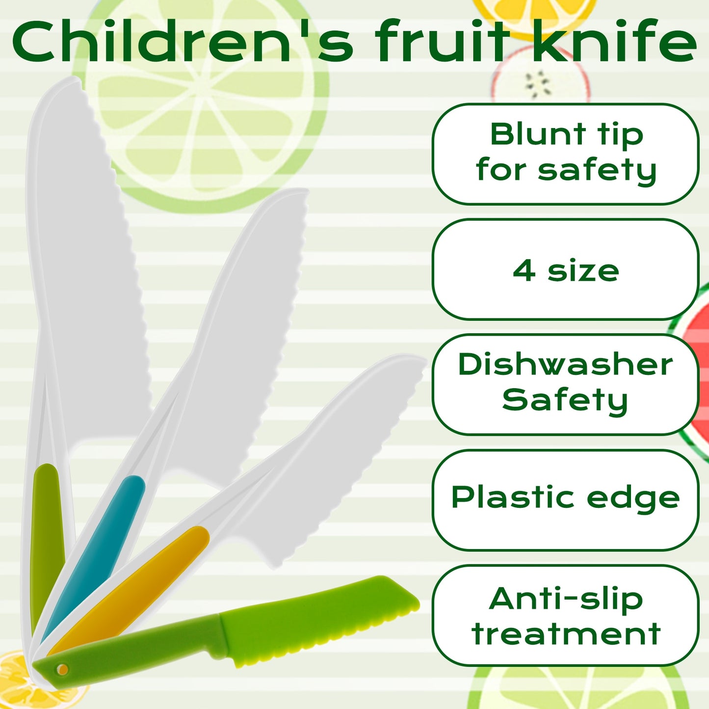 Kitchen Baking Knife Set Kids Cooking Cutter Children's Cooking Knives Serrated Edges Kids Knives to Cut Fruits Kitchen Supplies