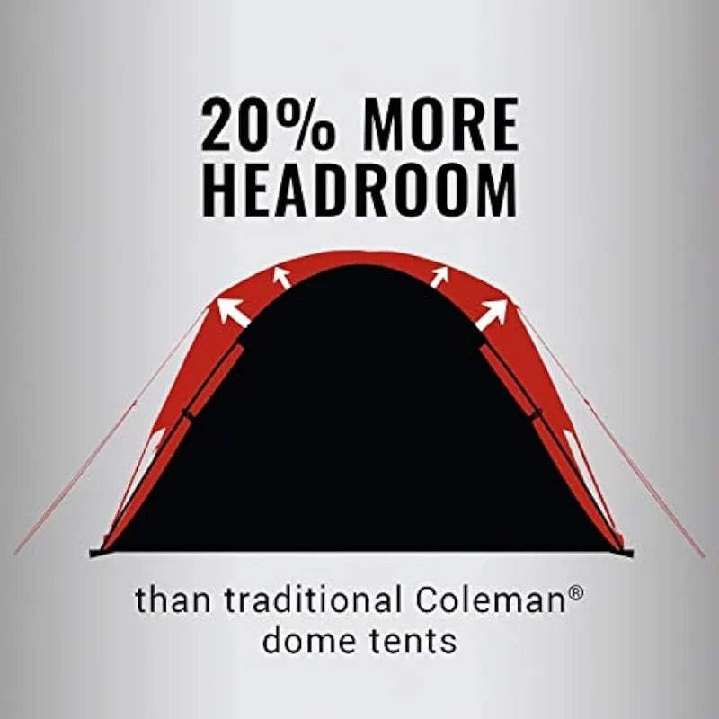 Coleman Skydome Camping Tent with Dark Room Technology, 4/6/8/10 Person Family Tent Sets Up in 5 Minutes