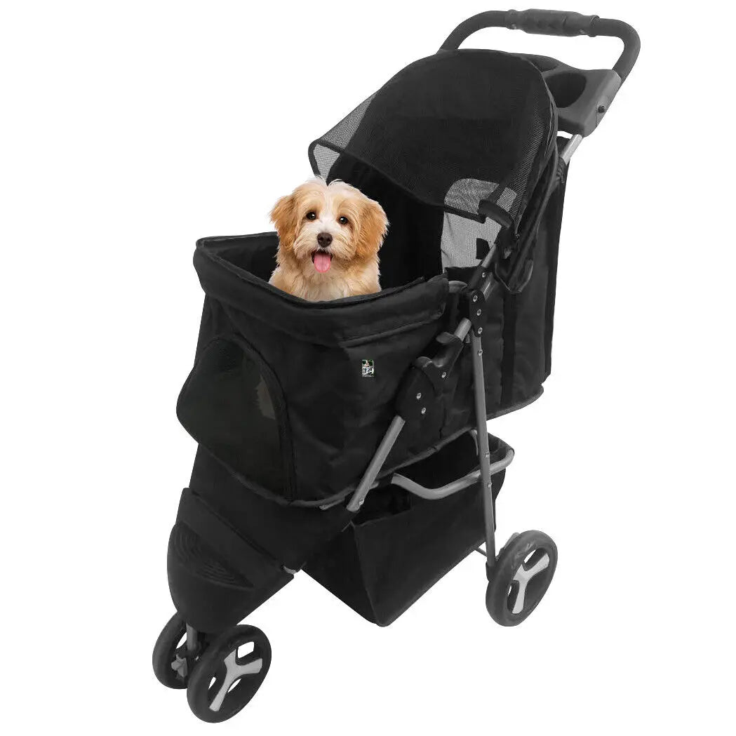 US Foldable Pet Stroller with Cup Holder