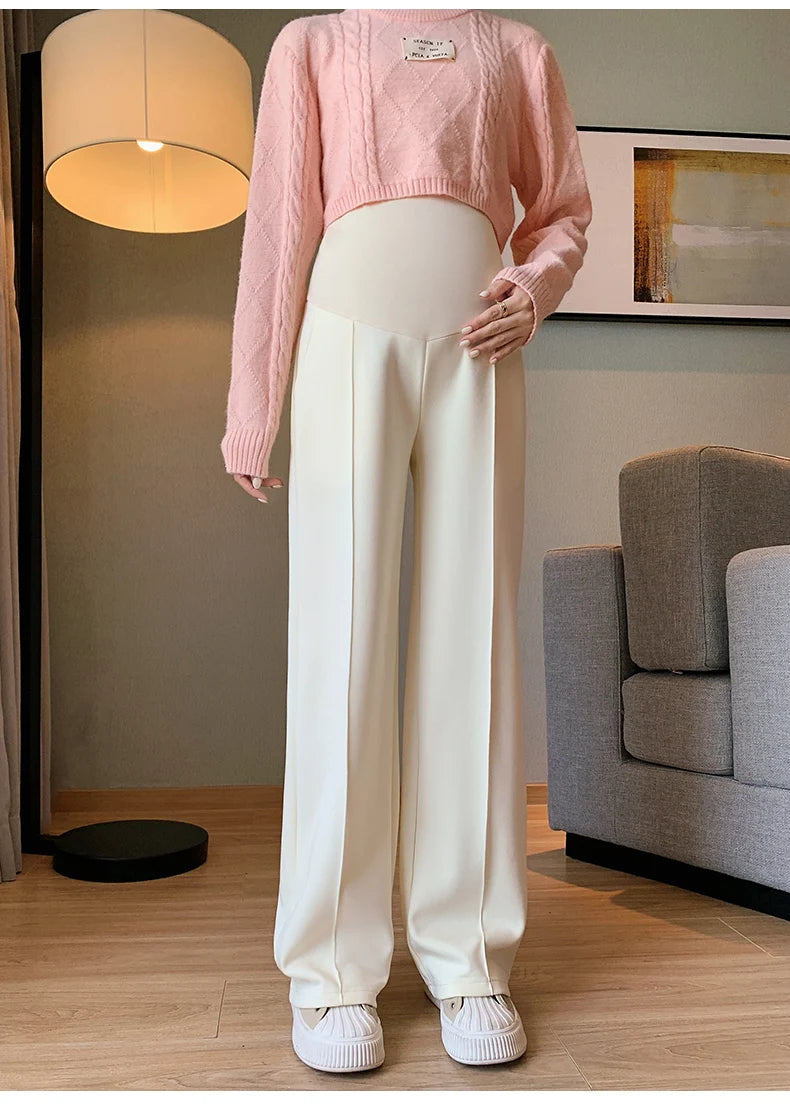 Maternity Long Straight Pants Wide Leg