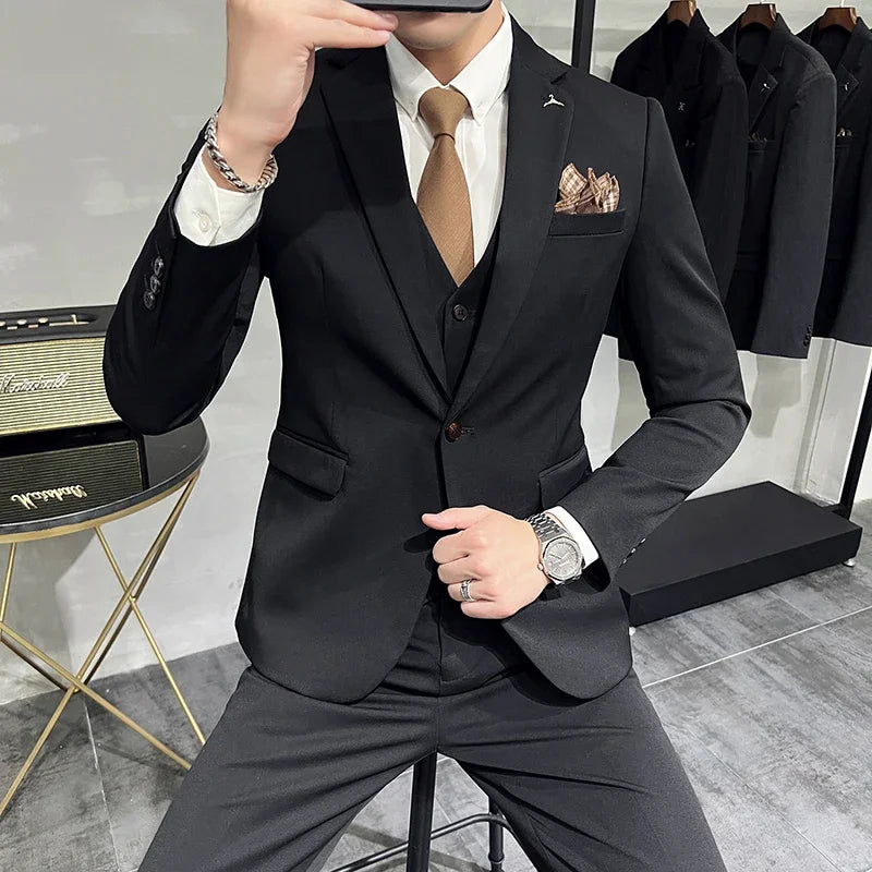 Men's Suit Jacket Vest Pants Fashion