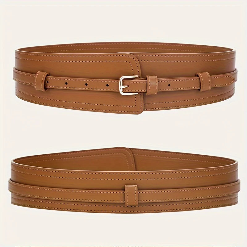 Trendy Solid Color Genuine Leather Belts