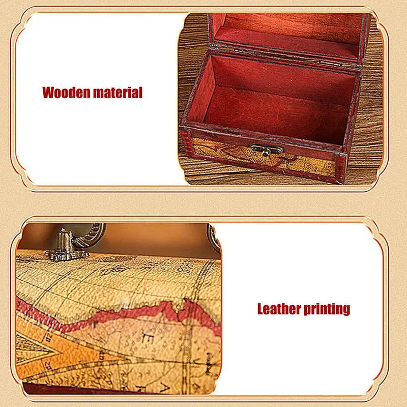 Lock And Handle Vintage Treasure Box For Jewelry