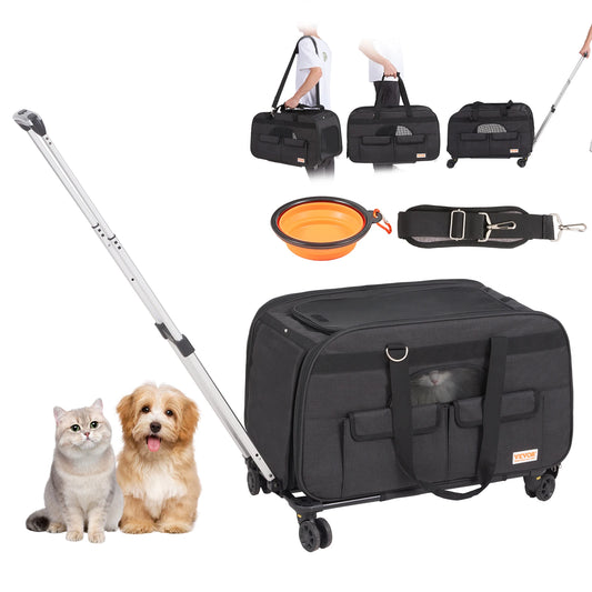 VEVOR Pet Carrier Breathable Outgoing Telescopic Handle