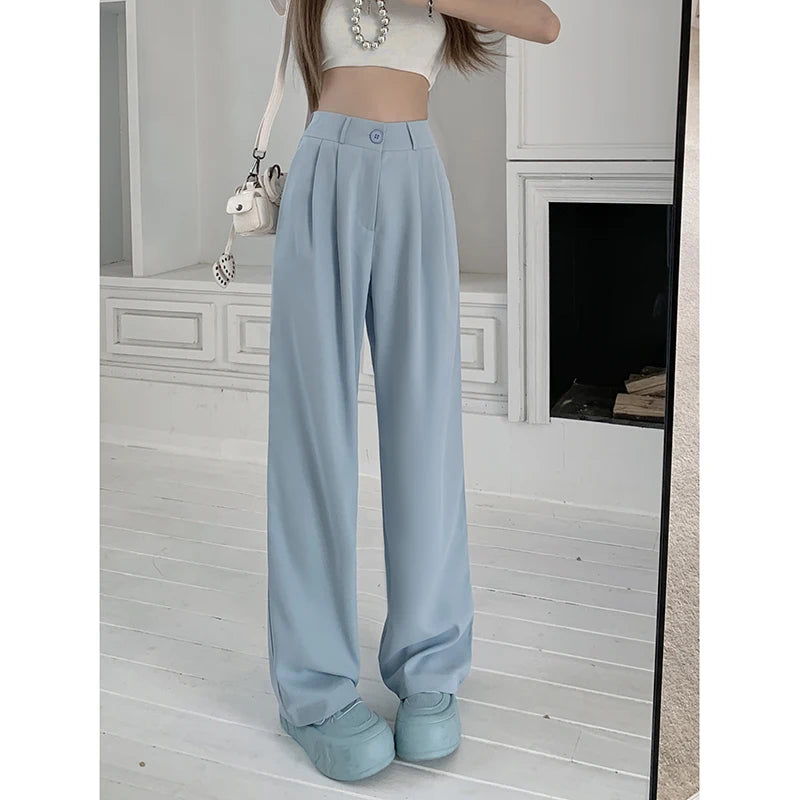 Suit Pants Elastic Waist Slimming Casual