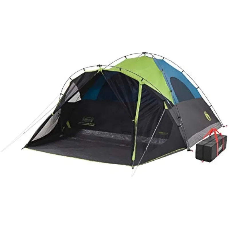 Coleman Carlsbad Dark Room Camping Tent with Screened Porch, 4/6 Person Tent Blocks 90% of Sunlight and Keeps Inside Cool