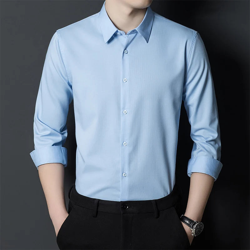 New Men's Fashion Bamboo Fiber Dress Shirts