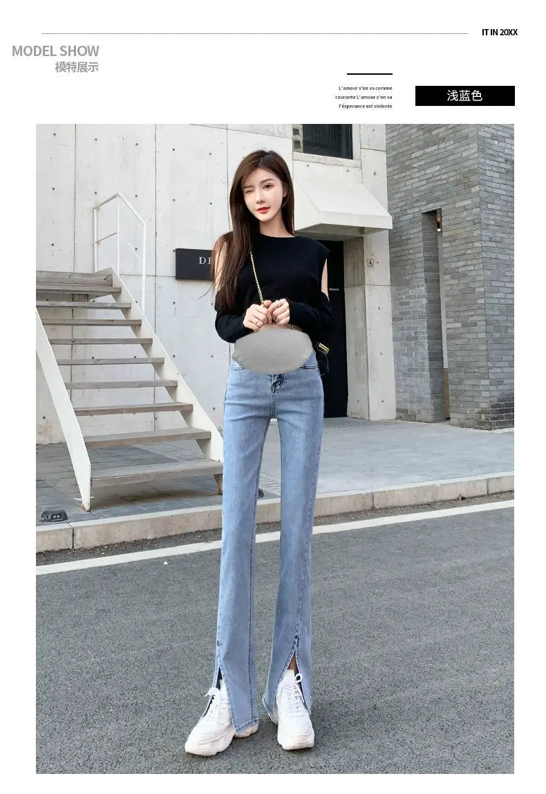 wide leg jeans pregnant women loose fit