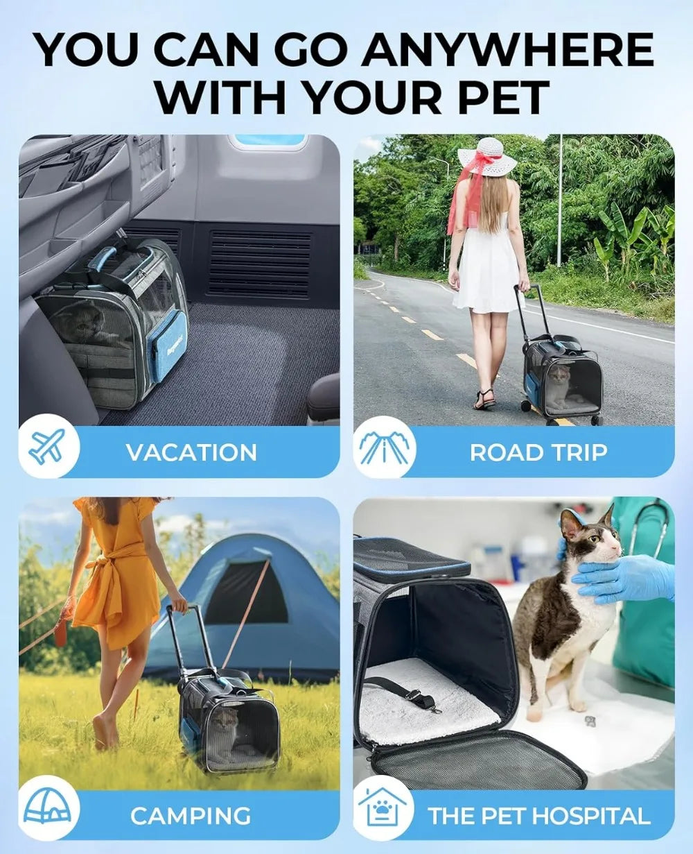 Carrier with Wheels Airline-approved Pet Carrier