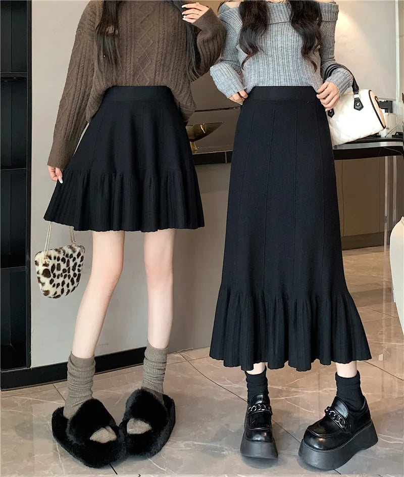 High Waist Slim Trumpet Mermaids Casual Elegant LeAnkle Skirts