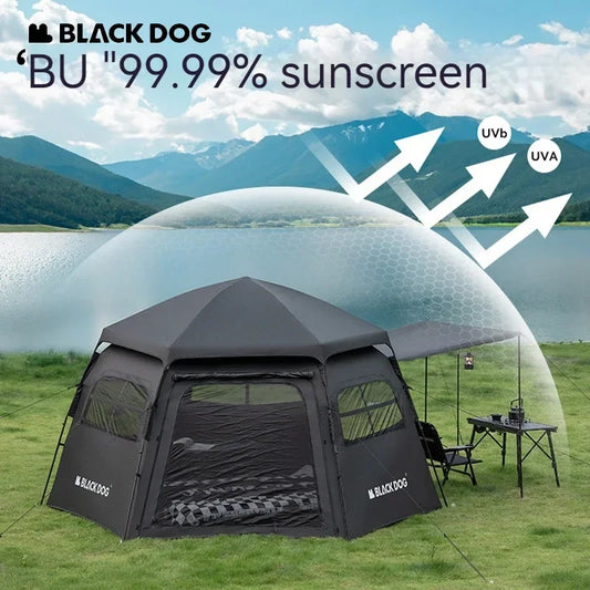 Black Dog Large Shelter Beach Waterproof Camping Tent Automatic Outdoor Cabin Portable Beach Tent Folding Windscreen Houses