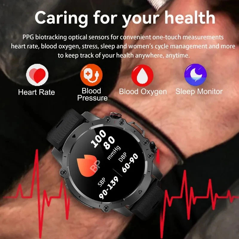 Xiaomi Health Heart Rate Monitor Smartwatch Men Outdoor Sports 360 AMOLED HD Screen Smart Watch Bluetooth Calling Clock Women